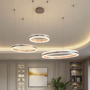 Modern 3-Ring Chandelier with a Unique Design