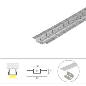 Flexible recessed aluminum LED profile