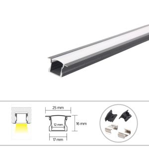 Aluminum duct with cover 2.4 cm and Depth 1.5cm