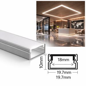 Aluminum LED Profile Channel – 1.97 cm Width × 1 cm Depth
