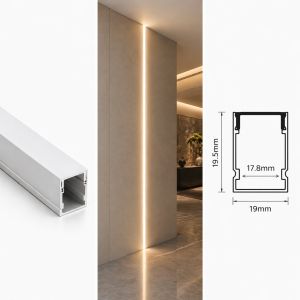 Aluminum profile channel 1.9 cm x 1.95 cm deep