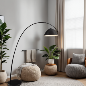 أباجورة ارضية ارتفاع 180 سم - اسود