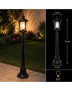 Garden Pole 1 meter black E27