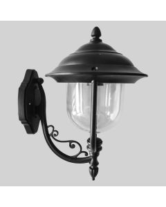 Exterior wall light black E27 without bulb