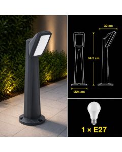 Black Italian column 65 cm without bulb