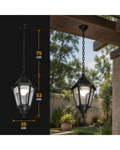 فانوس علاقي اسود كلاسيك E27 فوماقالي - ايطالي	بدون لمبة
