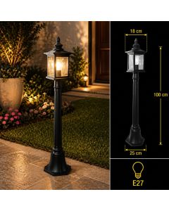 Garden Pole 1 meter black