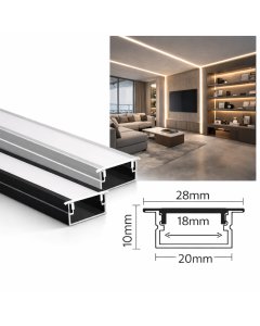 Aluminum LED Profile Channel – 2.8 cm Width × 1 cm Depth