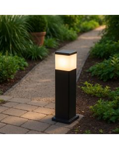 عمود حديقة مودرن  أسود 50سم زجاج أوبال E27 فومجالي - ايطالي