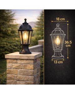 فانوس سور اسود كلاسيك E27 فوماقالي - ايطالي	