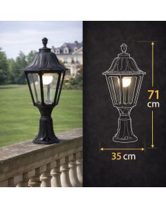 فانوس سور اسود كلاسيك E27 فومجالي - ايطالي بدون لمبة