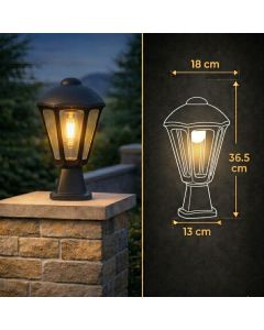 Fumagalli Classic Fence Lantern – Black, Clear Glass, E27 Bulb Socket