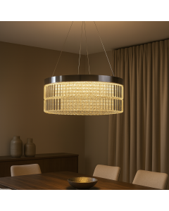Crystal chandelier with a modern design.