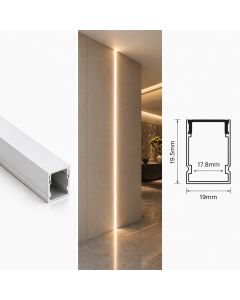Aluminum profile channel 1.9 cm x 1.95 cm deep