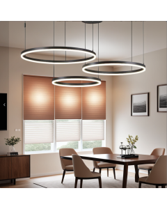 Modern Black Chandelier with 3 Rings