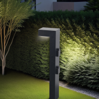 Garden Pole 60 cm Black Without Bulb - GX53 with 2 Plugs 13 A