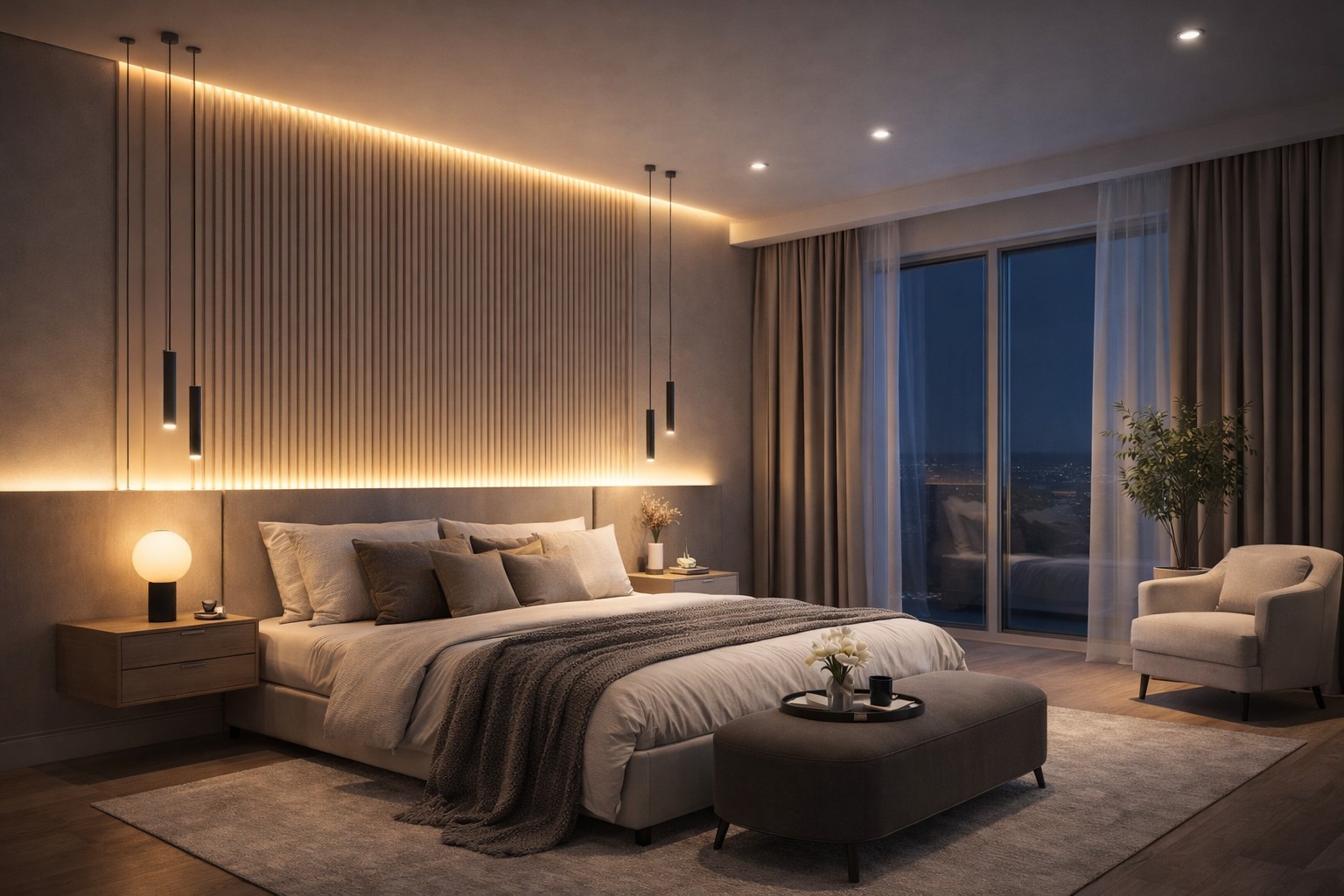 إضاءة غرف النوم